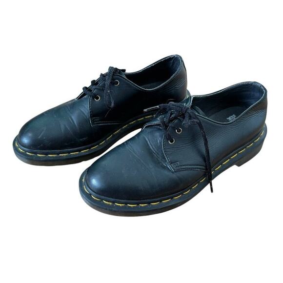 DR. MARTENS AirWair Unisex Vegan Black Oxford Shoes Air Cushion Men 7 Women 8 - Picture 3 of 13